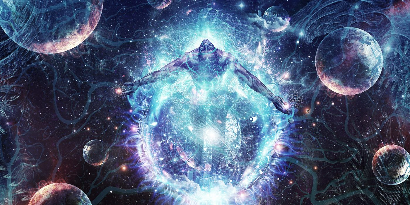 Artwork depicting the higher ascending self into spiritual enlightenment