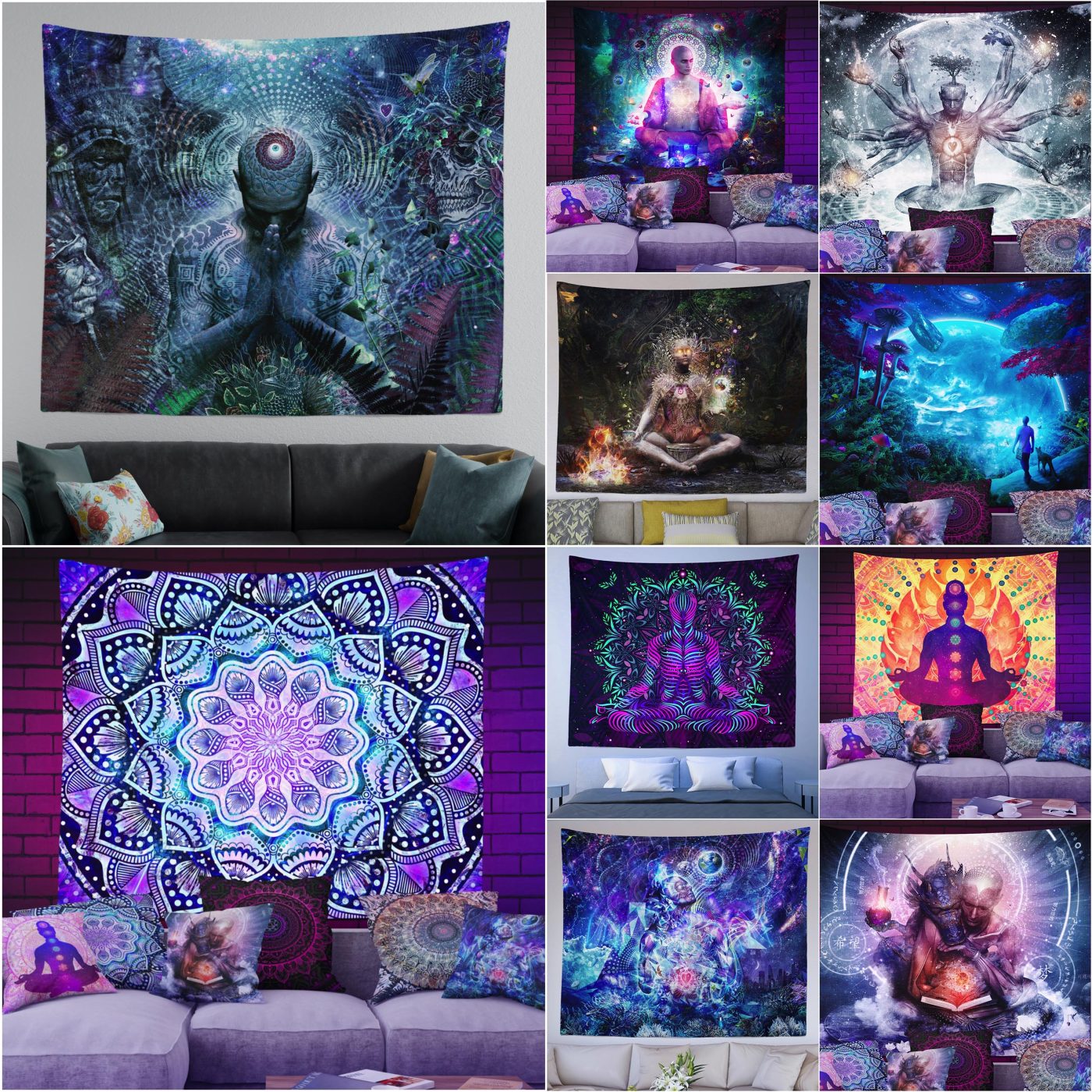 Trippy Psychedelic Wall Tapestries